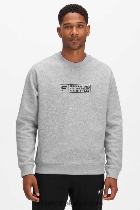 l'équipage incontournable Hommes Fabletics 404P0T3700 étiquette athlétique gris chiné classique