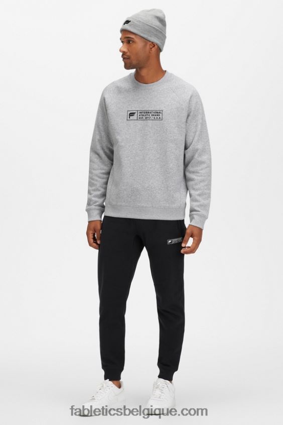 l\'équipage incontournable Hommes Fabletics 404P0T3700 étiquette athlétique gris chiné classique