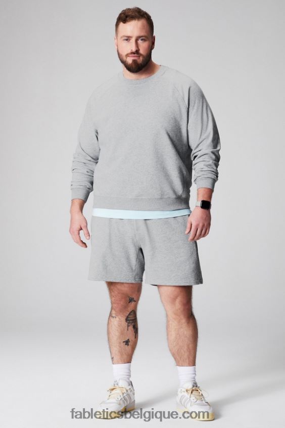 l\'équipage léger incontournable Hommes Fabletics 404P0T3671 gris chiné classique