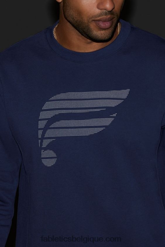l\'équipe de la cour Hommes Fabletics 404P0T3717 logo bleu marine à pois réfléchissants
