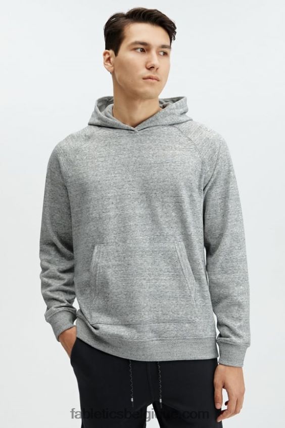 le sweat à capuche d'après-match Hommes Fabletics 404P0T3723 gris chiné
