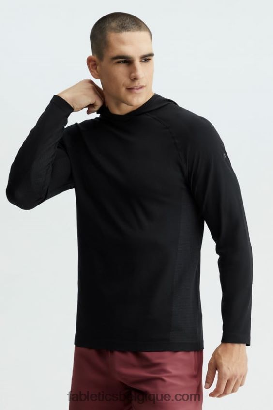 le sweat à capuche de la journée d'entraînement Hommes Fabletics 404P0T3622 noir