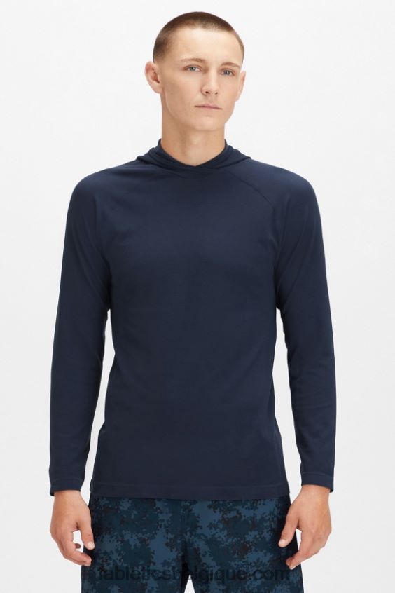 le sweat à capuche de la journée d'entraînement Hommes Fabletics 404P0T3623 marine classique