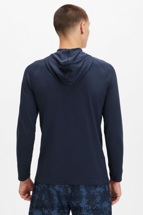 le sweat à capuche de la journée d\'entraînement Hommes Fabletics 404P0T3623 marine classique