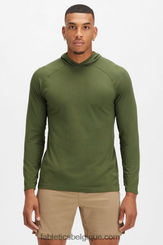 le sweat à capuche de la journée d'entraînement Hommes Fabletics 404P0T3624 mousse noire