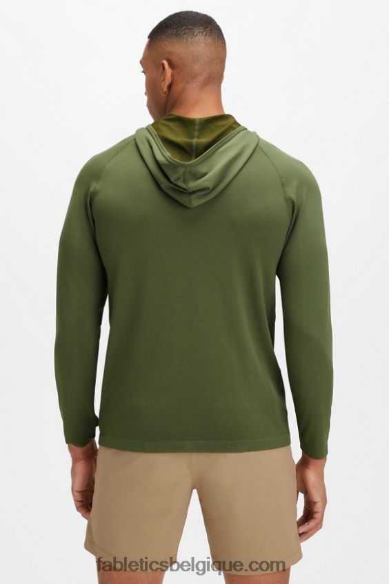 le sweat à capuche de la journée d\'entraînement Hommes Fabletics 404P0T3624 mousse noire