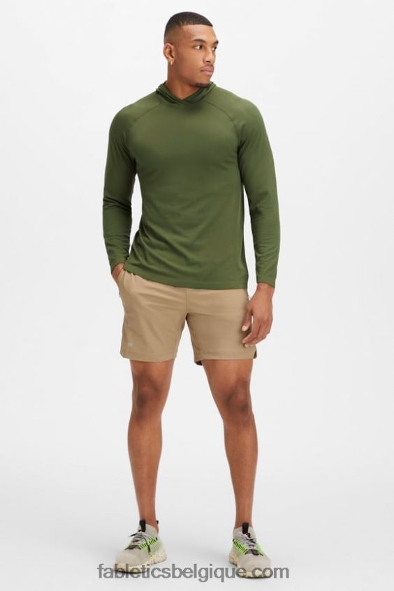 le sweat à capuche de la journée d\'entraînement Hommes Fabletics 404P0T3624 mousse noire
