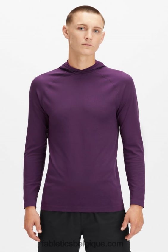 le sweat à capuche de la journée d'entraînement Hommes Fabletics 404P0T3625 Vin chaud