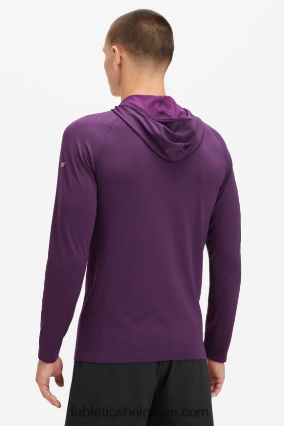 le sweat à capuche de la journée d\'entraînement Hommes Fabletics 404P0T3625 Vin chaud