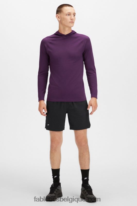 le sweat à capuche de la journée d\'entraînement Hommes Fabletics 404P0T3625 Vin chaud