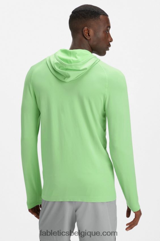 le sweat à capuche de la journée d\'entraînement Hommes Fabletics 404P0T3626 wasabi