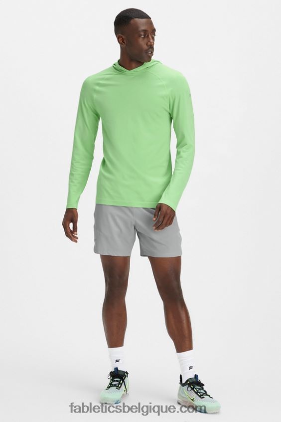 le sweat à capuche de la journée d\'entraînement Hommes Fabletics 404P0T3626 wasabi