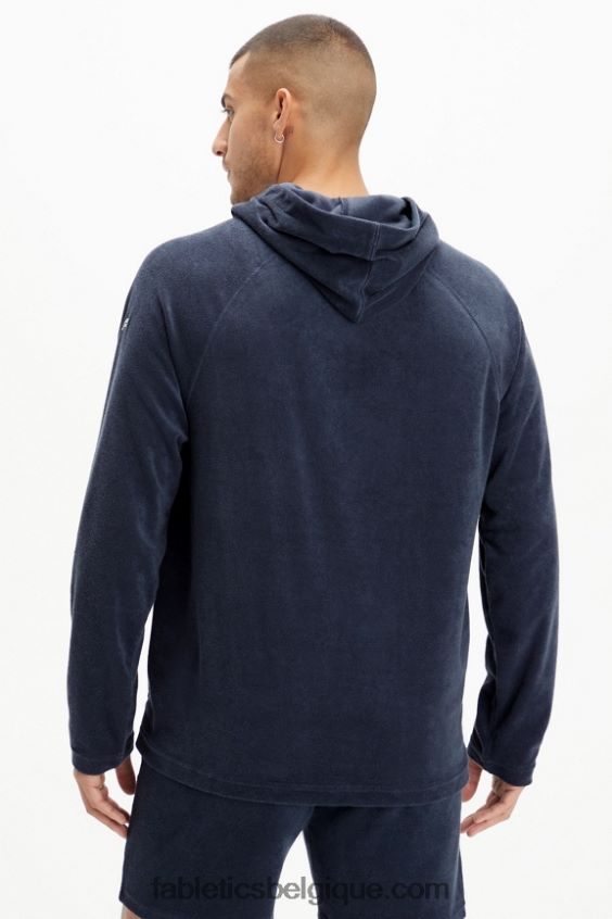 le sweat à capuche en éponge de l\'île Hommes Fabletics 404P0T3726 marine classique