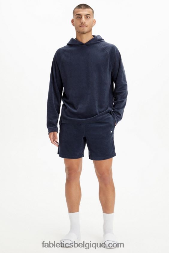 le sweat à capuche en éponge de l\'île Hommes Fabletics 404P0T3726 marine classique