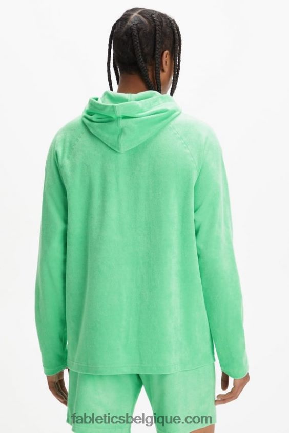 le sweat à capuche en éponge de l\'île Hommes Fabletics 404P0T3729 eau tropicale
