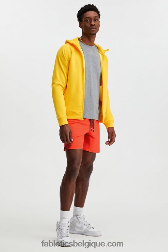 le sweat à capuche entièrement zippé Hommes Fabletics 404P0T3708 jaune vintage