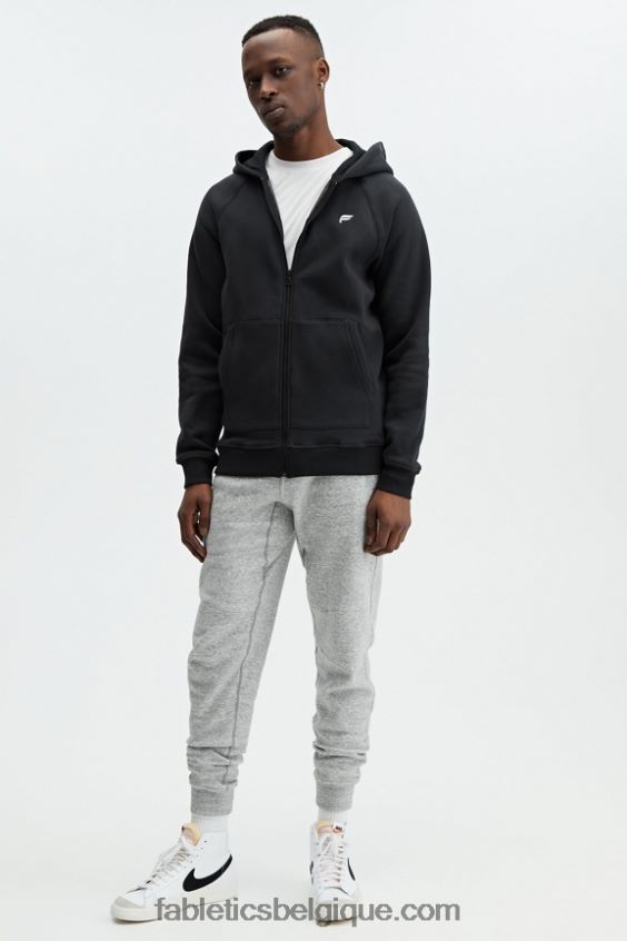 le sweat à capuche entièrement zippé d\'après-match Hommes Fabletics 404P0T3719 noir