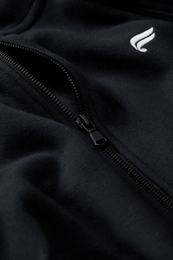 le sweat à capuche entièrement zippé d\'après-match Hommes Fabletics 404P0T3719 noir
