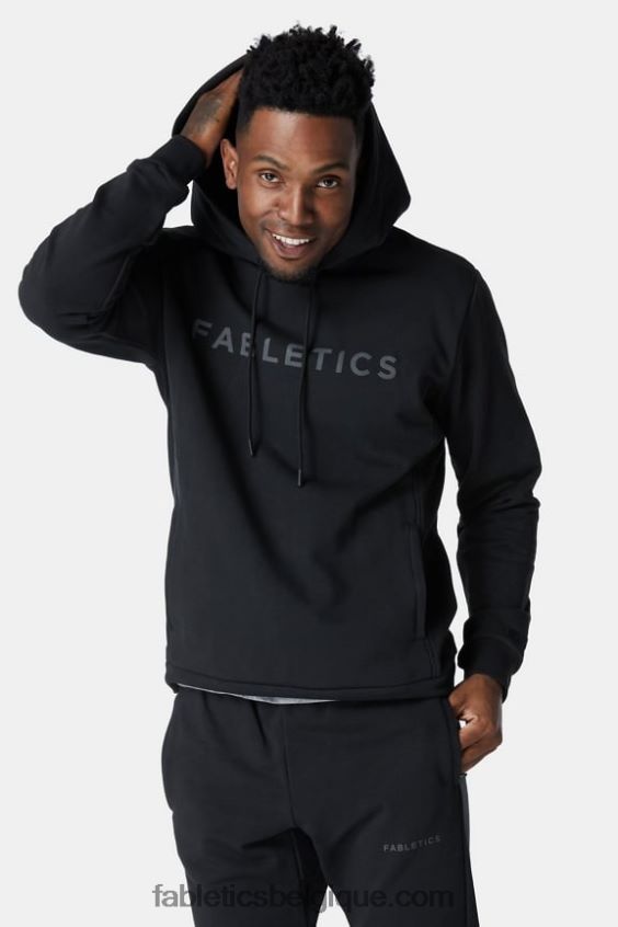 le sweat à capuche graphique courtside Hommes Fabletics 404P0T3731 gris noir