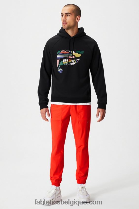 le sweat à capuche incontournable 190 Hommes Fabletics 404P0T3673 collage noir