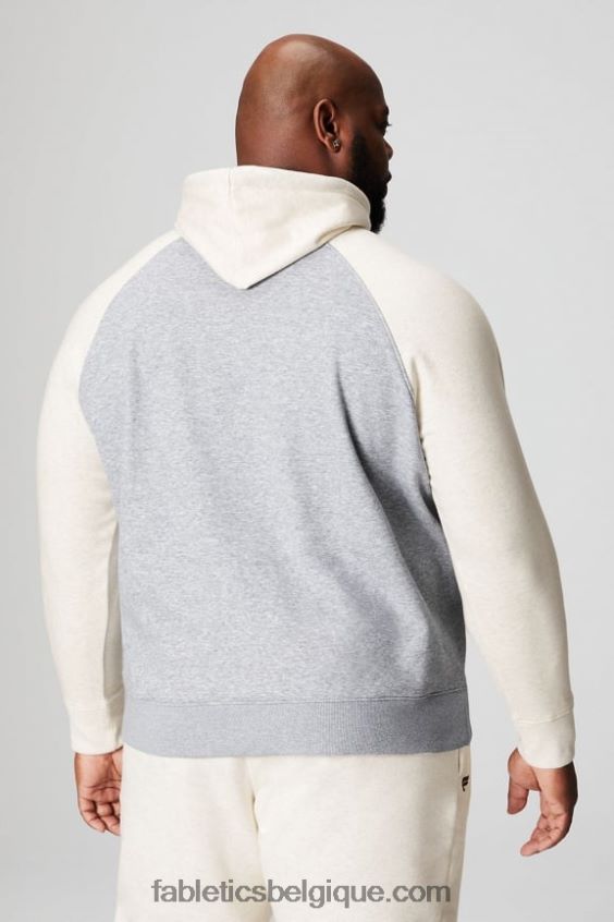 le sweat à capuche incontournable 190 Hommes Fabletics 404P0T3675 gris classique chiné/os