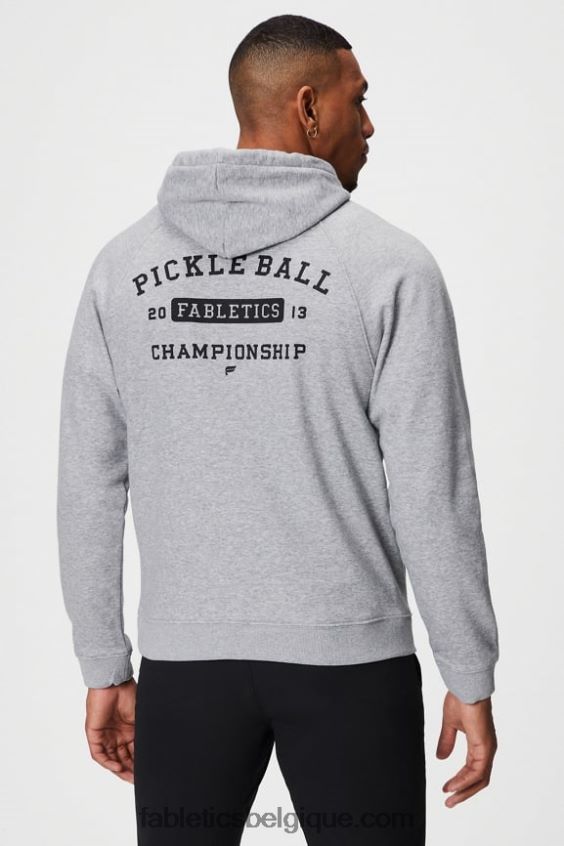 le sweat à capuche incontournable 190 Hommes Fabletics 404P0T3676 champs pb gris chiné classique