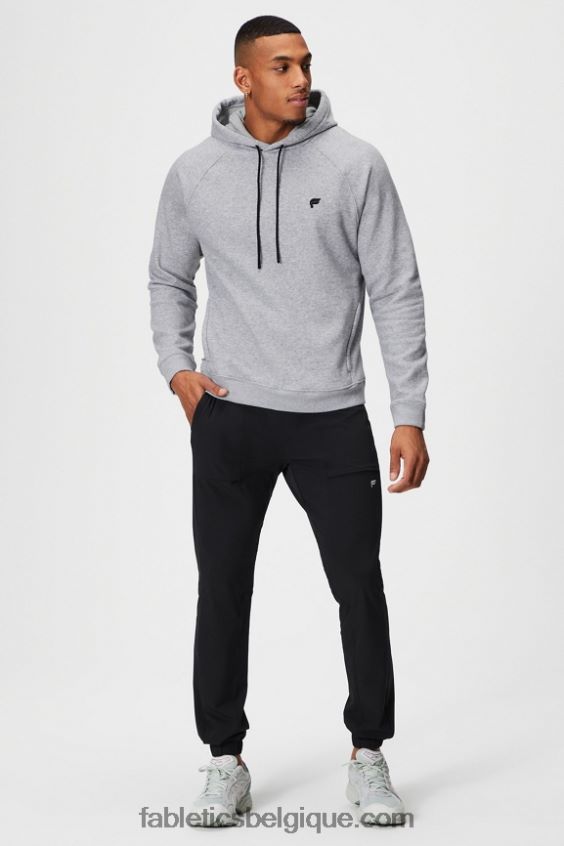 le sweat à capuche incontournable 190 Hommes Fabletics 404P0T3676 champs pb gris chiné classique