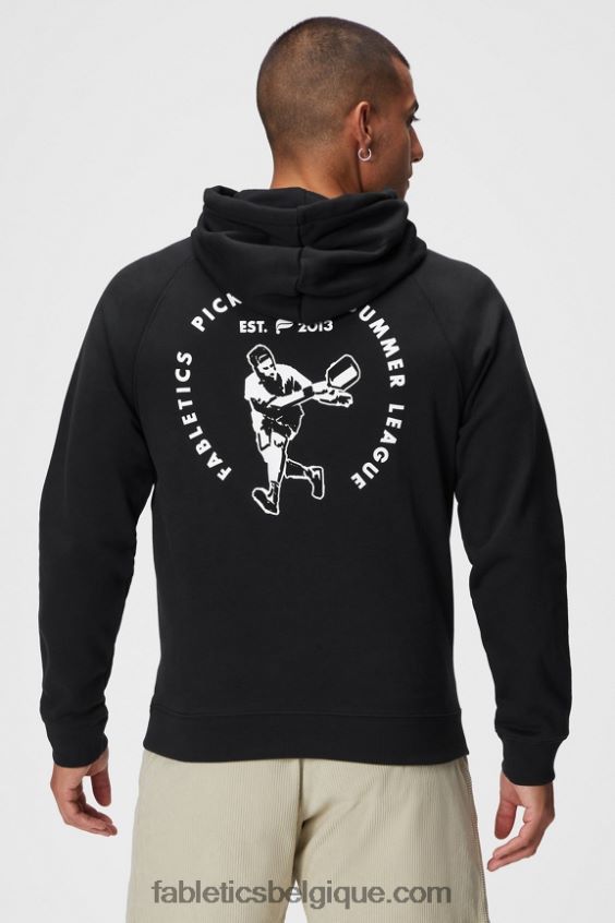 le sweat à capuche incontournable 191 Hommes Fabletics 404P0T3677 cocarde pb noire