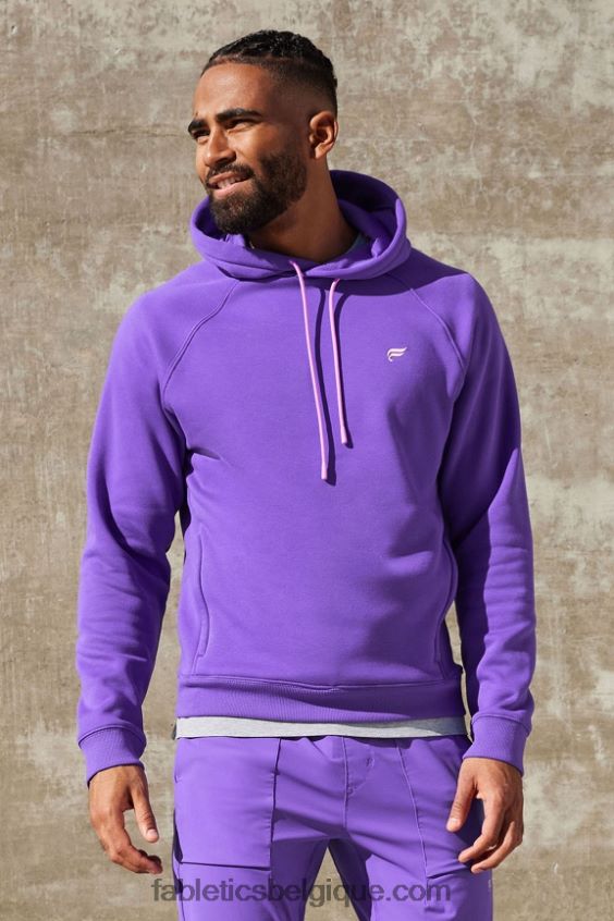 le sweat à capuche incontournable 192 Hommes Fabletics 404P0T3682 suif violet
