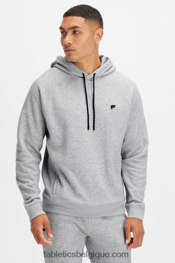 le sweat à capuche incontournable 192 Hommes Fabletics 404P0T3685 gris chiné classique