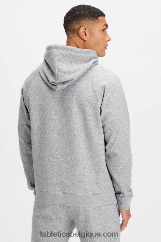 le sweat à capuche incontournable 192 Hommes Fabletics 404P0T3685 gris chiné classique