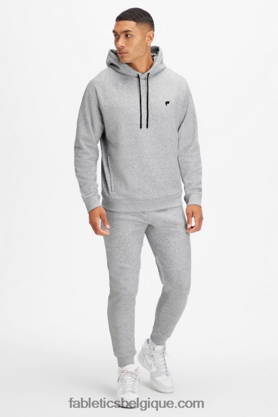 le sweat à capuche incontournable 192 Hommes Fabletics 404P0T3685 gris chiné classique