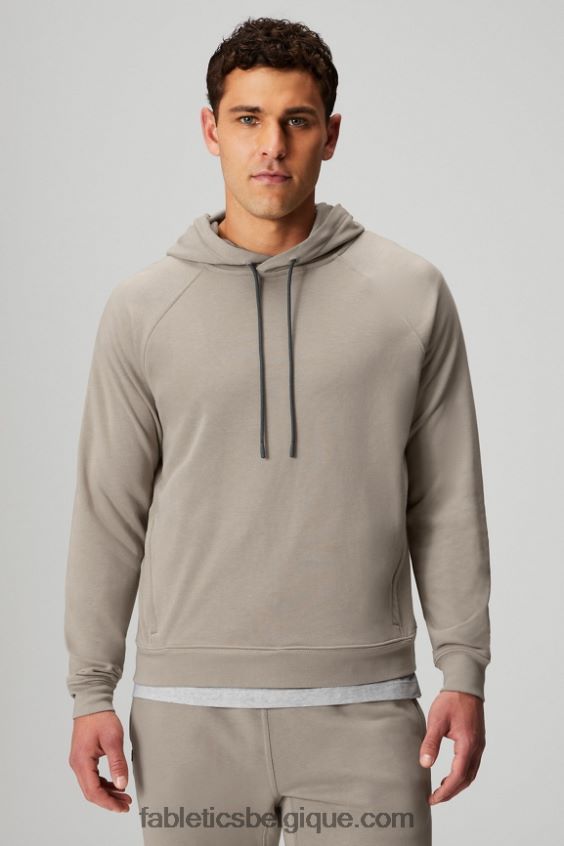 le sweat à capuche léger incontournable Hommes Fabletics 404P0T3655 kaki brutaliste
