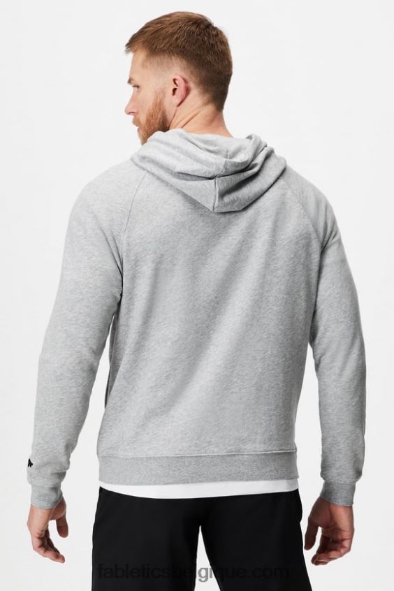 le sweat à capuche léger incontournable Hommes Fabletics 404P0T3656 gris chiné classique