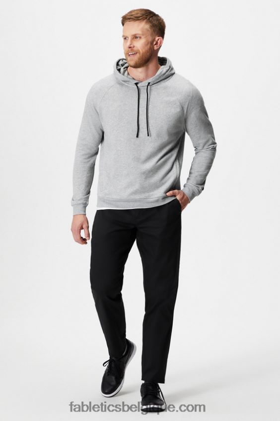 le sweat à capuche léger incontournable Hommes Fabletics 404P0T3656 gris chiné classique