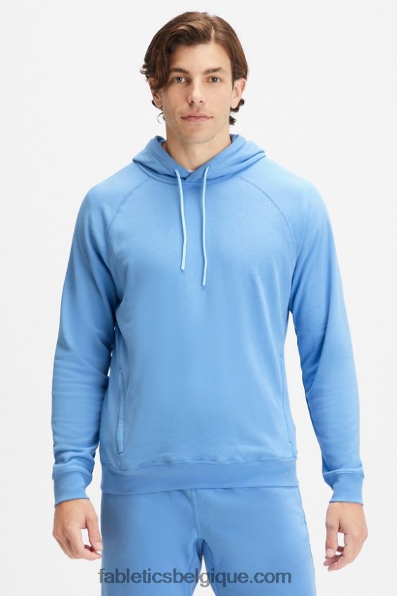 le sweat à capuche léger incontournable Hommes Fabletics 404P0T3659 surf bleu