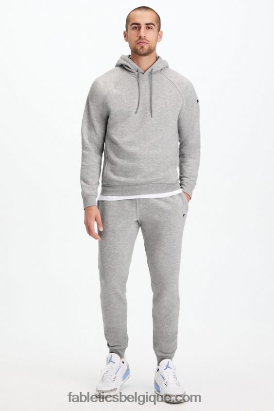 le sweat à capuche léger incontournable Hommes Fabletics 404P0T3661 htr gris moyen
