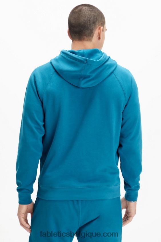 le sweat à capuche léger incontournable Hommes Fabletics 404P0T3663 sarcelle nautique