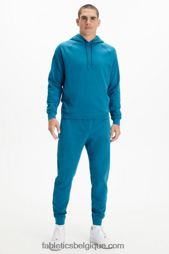 le sweat à capuche léger incontournable Hommes Fabletics 404P0T3663 sarcelle nautique