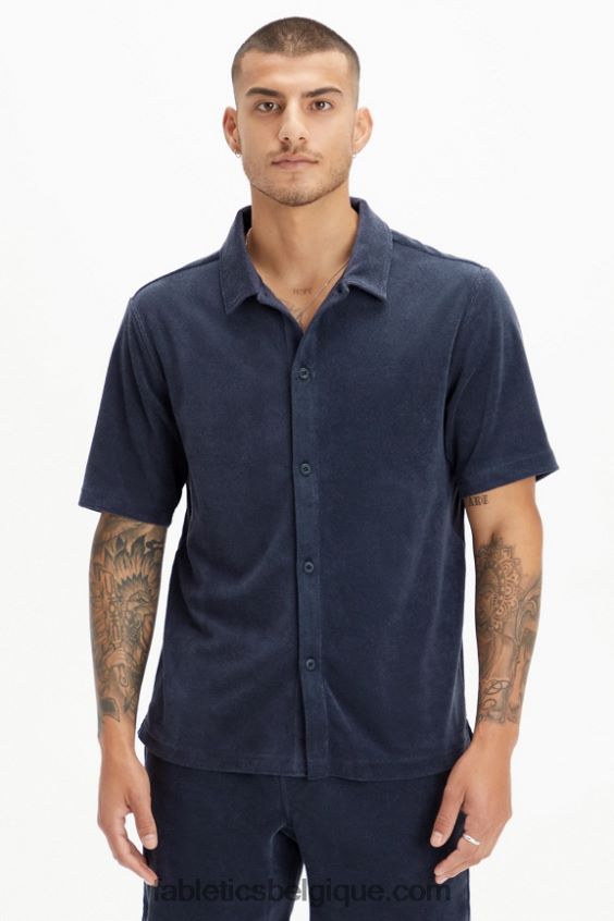 l'île boutonnée en éponge Hommes Fabletics 404P0T3557 marine classique