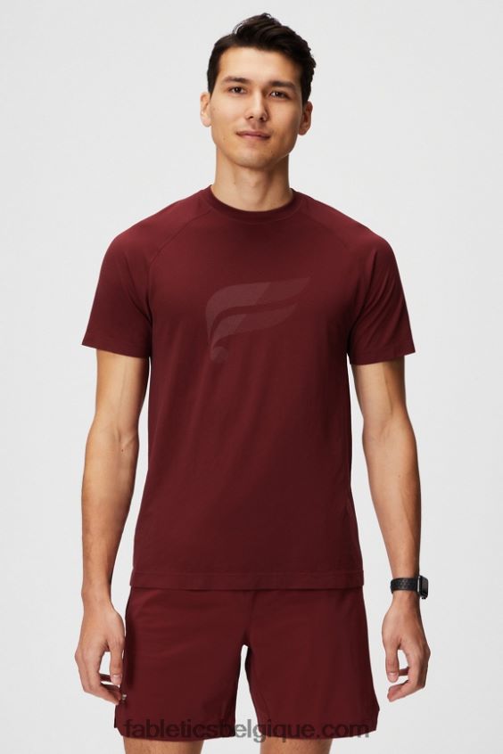 le jour de la formation tee 177 Hommes Fabletics 404P0T3473 rouge adrénaline deux tons f