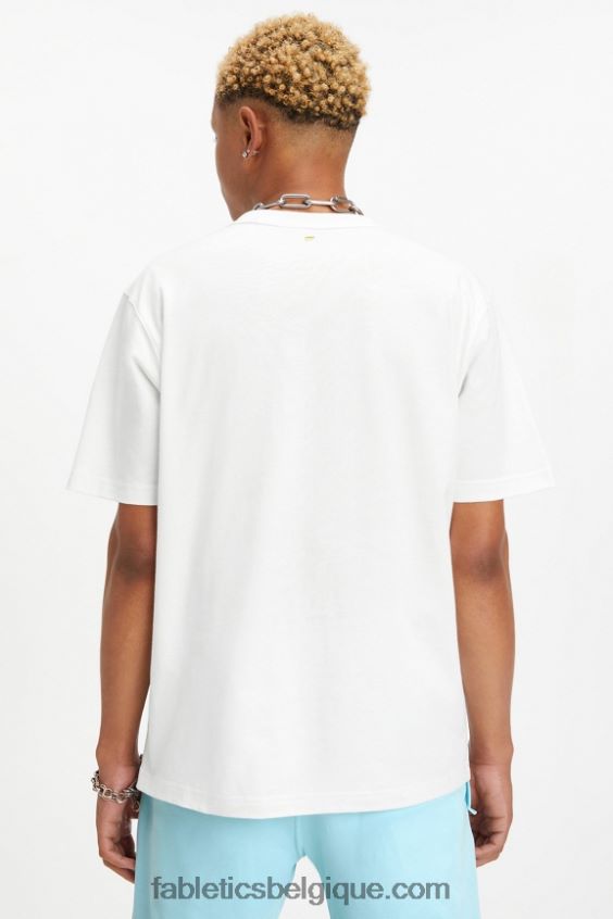 le t-shirt fierté r & r Hommes Fabletics 404P0T3534 tous ensemble fierté classique blanc