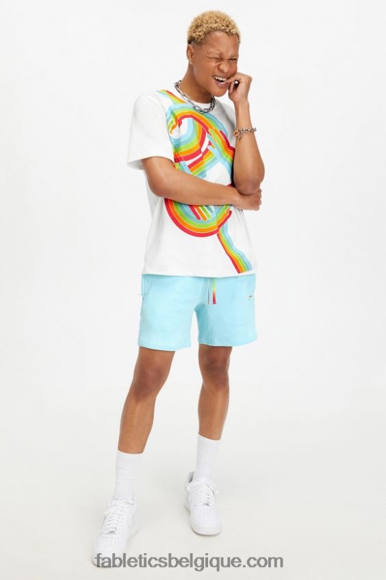 le t-shirt fierté r & r Hommes Fabletics 404P0T3534 tous ensemble fierté classique blanc
