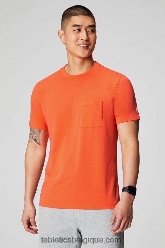 le t-shirt à poche 24-7 Hommes Fabletics 404P0T3449 orange passion