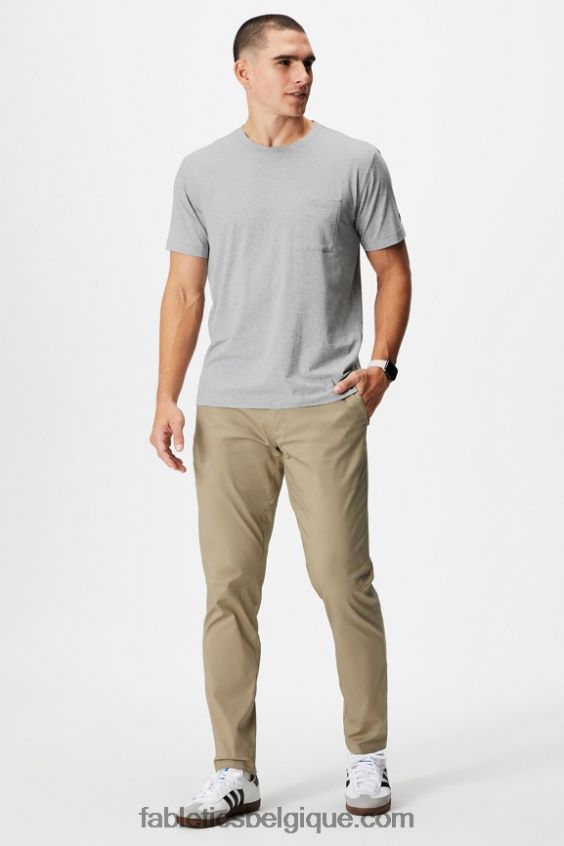 le t-shirt à poche 24-7 Hommes Fabletics 404P0T3454 gris chiné classique