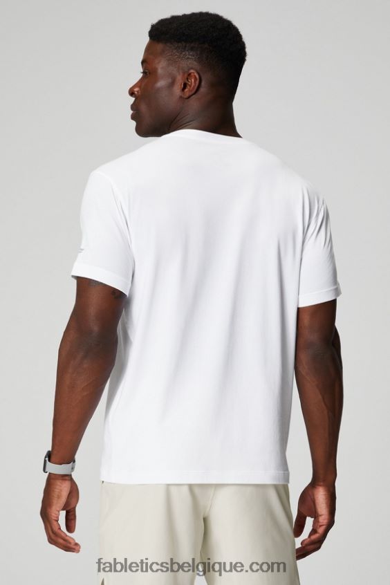 le tee 24-7 184 Hommes Fabletics 404P0T3541 point de chaînette blanc classique