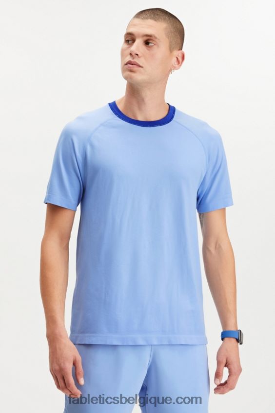 le tee de la journée d'entraînement 179 Hommes Fabletics 404P0T3485 bleu vapeur