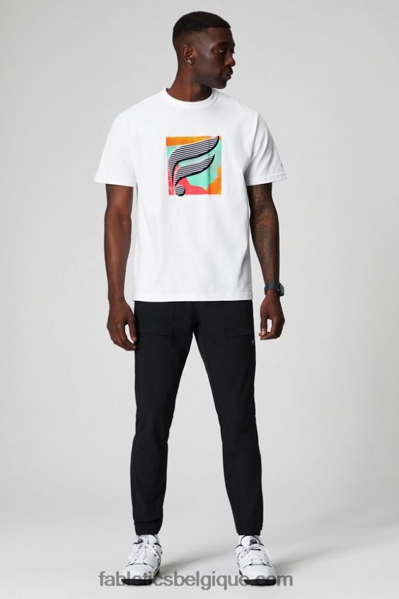 le tee-shirt r&r Hommes Fabletics 404P0T3520 blanc classique f multi