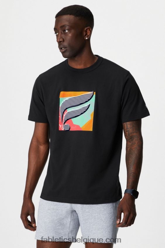 le tee-shirt r&r Hommes Fabletics 404P0T3521 noir multi f