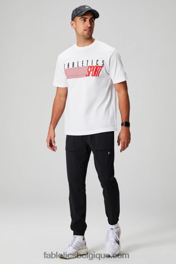 le tee-shirt r&r Hommes Fabletics 404P0T3524 sport rapide blanc classique